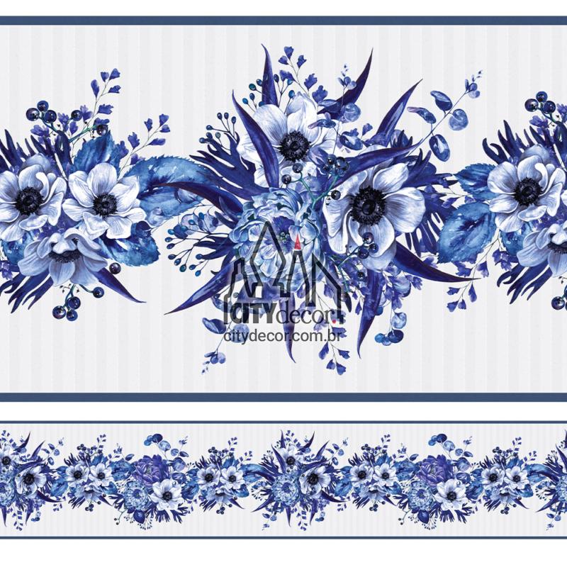 Faixa adesiva floral azul Faixa adesiva floral azul