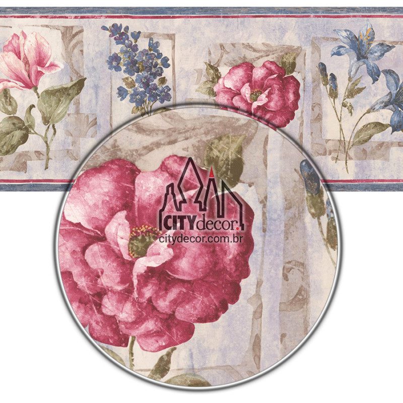 Faixa de parede flores retrô Faixa de parede flores retrô