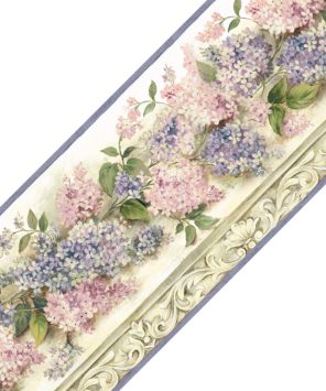 Faixa decorativa de parede floral hortênsia