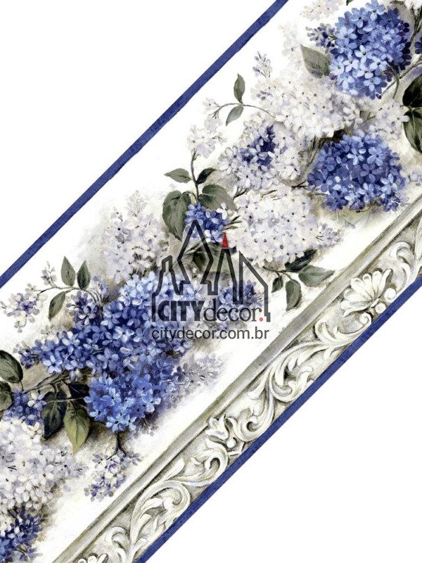 faixa adesiva floral azul