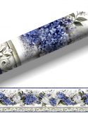 faixa de parede floral azul hortensia