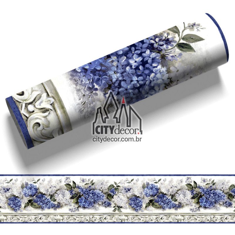 faixa de parede floral azul hortensia faixa de parede floral azul hortensia