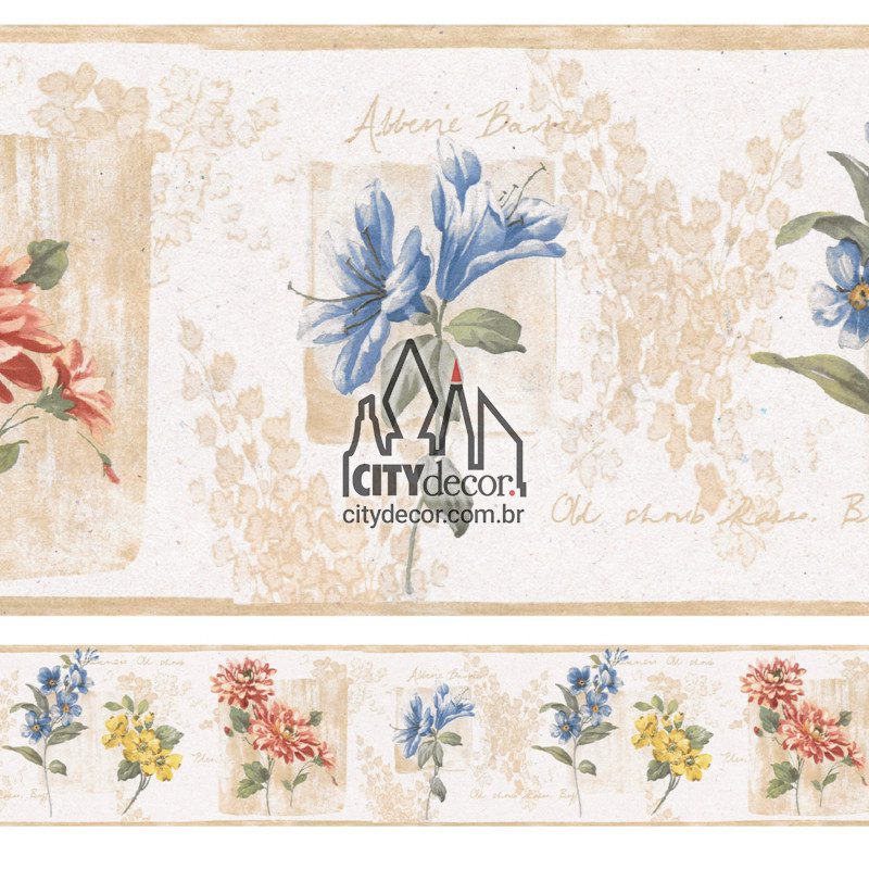 Faixa de parede flores delicadas Faixa de parede flores delicadas