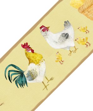 Faixa decorativa para cozinha galinha e galo