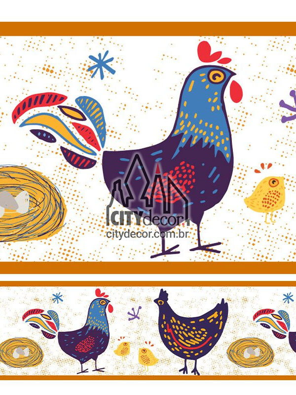 Faixa decorativa para cozinha galinha