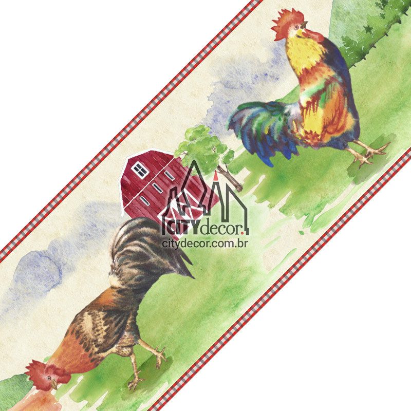 Faixa de parede galos na fazenda Faixa de parede galos na fazenda