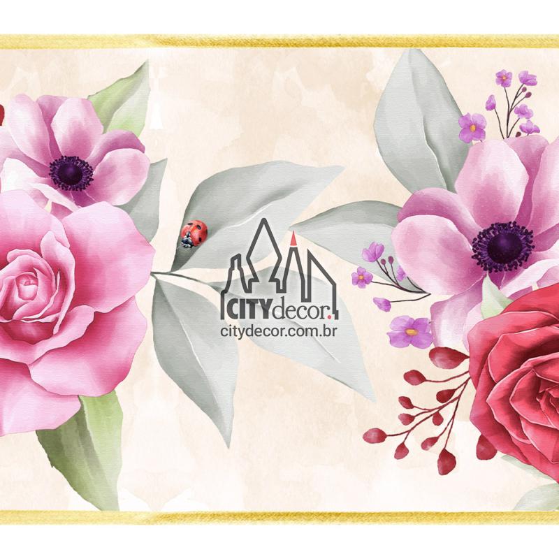 Faixa decorativa jardim das rosas Faixa decorativa jardim das rosas