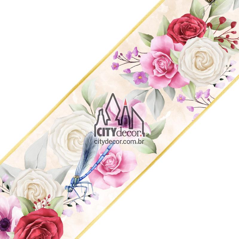 Faixa de parede jardim das rosas Faixa de parede jardim das rosas