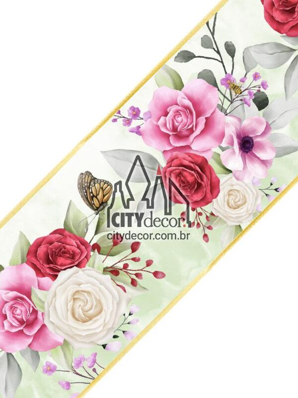 Faixa de parede floral rosas