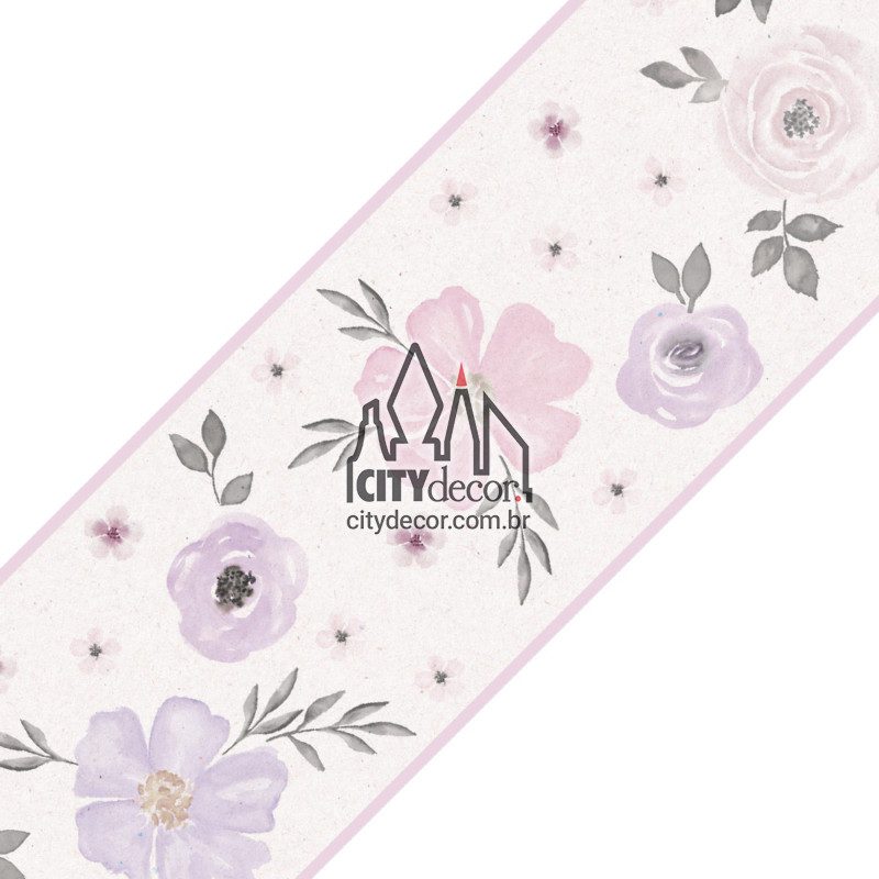 Faixa de parede floral lavanda Faixa de parede floral lavanda