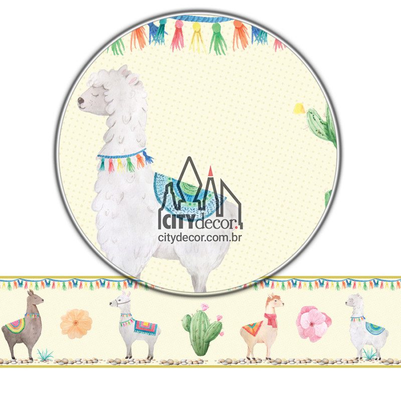 Faixa decorativa infantil lhamas Faixa decorativa infantil lhamas