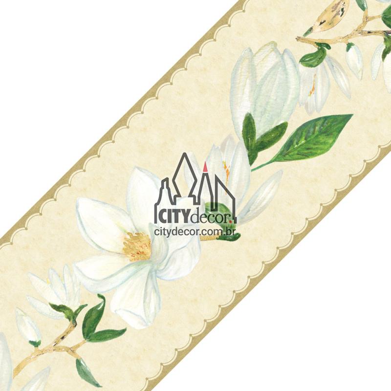 Faixa de parede magnólias brancas Faixa de parede magnólias brancas