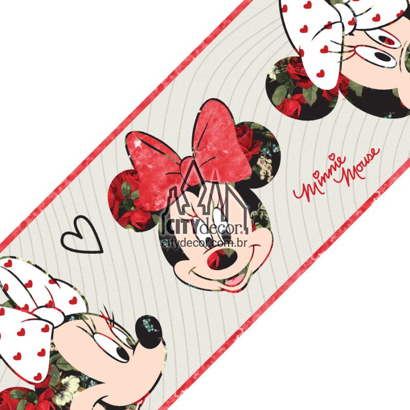 Faixa decorativa de parede Minnie floral Faixa decorativa de parede Minnie floral
