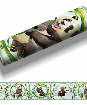 Faixa decorativa pandas com bambu