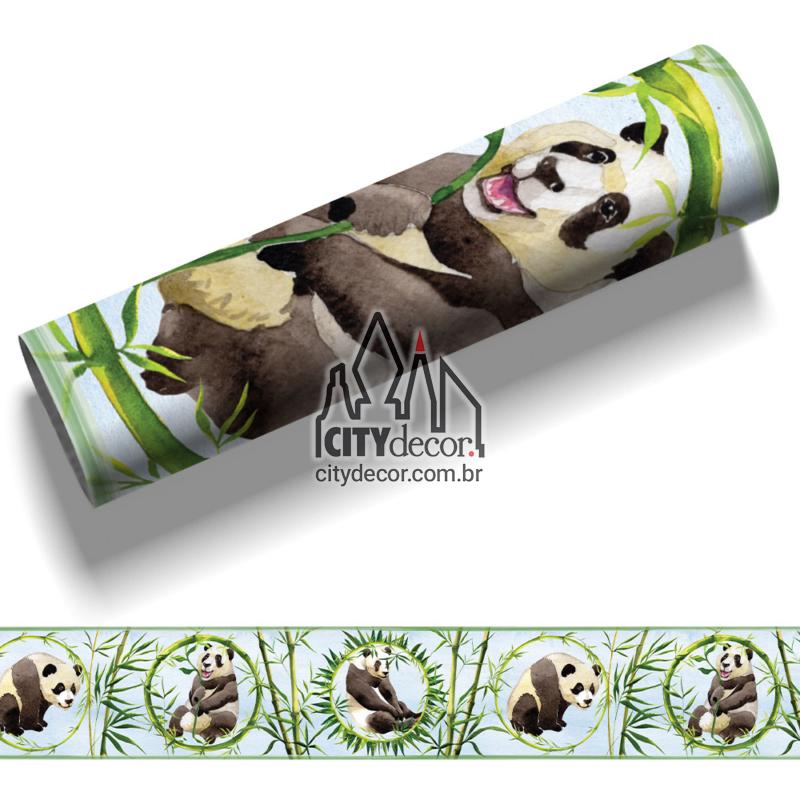 Faixa decorativa pandas com bambu Faixa decorativa pandas com bambu