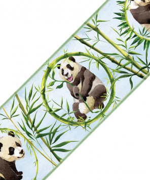 Faixa de parede pandas com bambu
