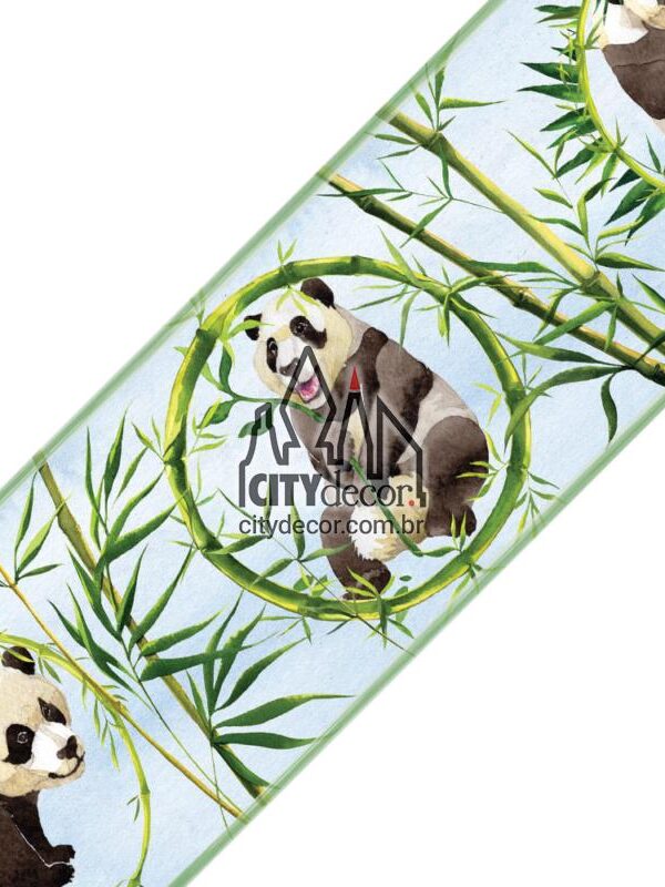 Faixa de parede pandas com bambu