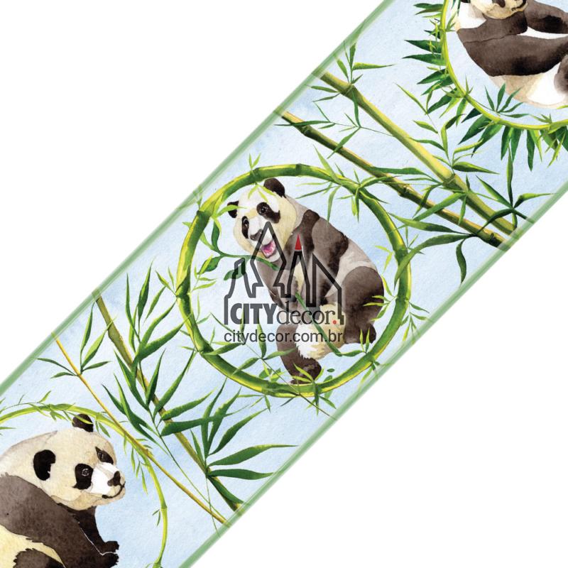 Faixa de parede pandas com bambu Faixa de parede pandas com bambu