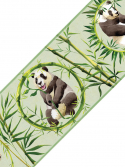 Faixa de parede verde urso panda com bambu