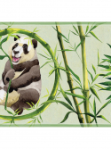 Faixa decorativa verde urso panda com bambu