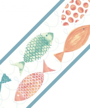 Faixa de parede peixes desenhados