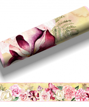 Faixa decorativa floral petúnias e rosas