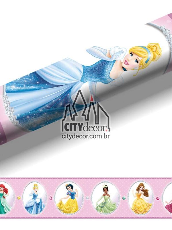 Faixa decorativa princesas disney com pedras preciosas