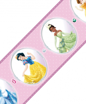 Faixa de parede princesas disney com pedras preciosas