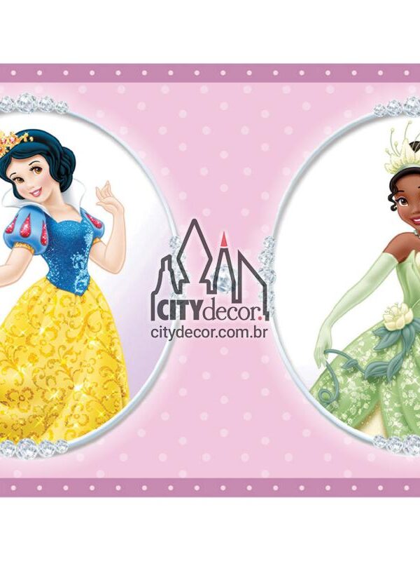 Faixa de parede princesas disney lilás