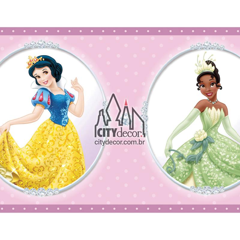 Faixa de parede princesas disney lilás Faixa de parede princesas disney lilás