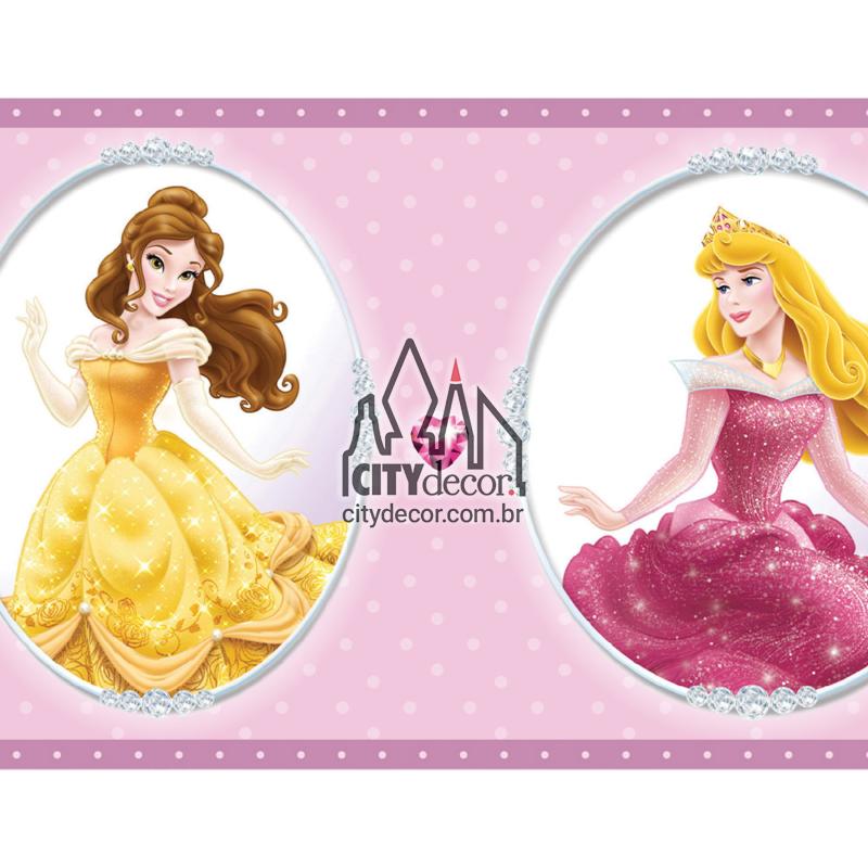 Faixa de parede princesas disney rosa Faixa de parede princesas disney rosa
