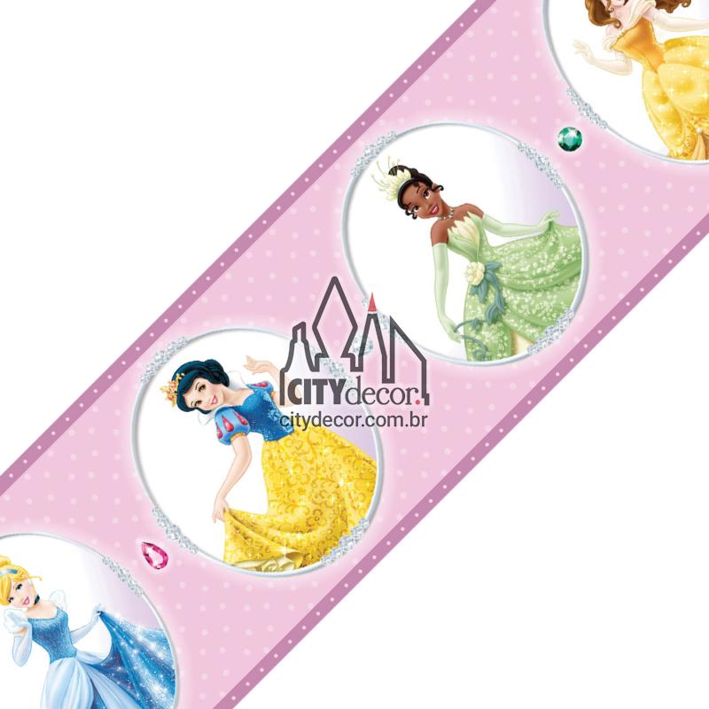 Faixa de parede princesas disney com pedras preciosas Faixa de parede princesas disney com pedras preciosas