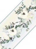 Faixa de parede rosas brancas