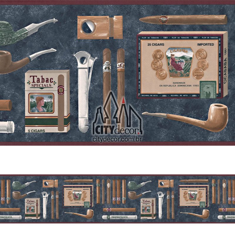 Faixa de parede cachimbo tabaco Faixa de parede cachimbo tabaco