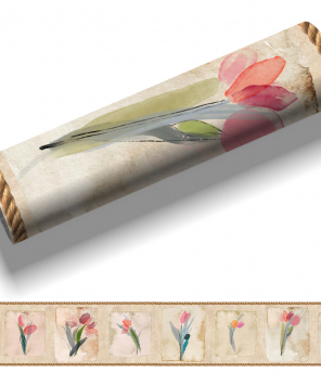 Faixa decorativa tulipas em aquarela