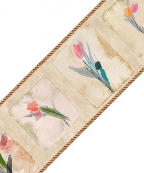 Faixa de parede tulipas em aquarela