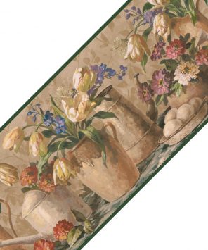 Faixa decorativa vasos com flores