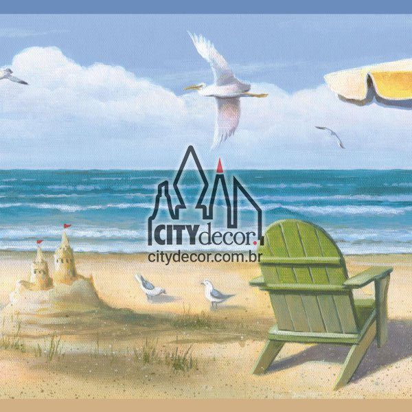 Faixa de parede border castelo de areia na praia Faixa de parede border castelo de areia na praia