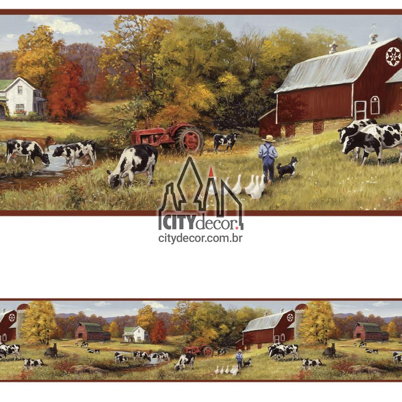 Faixa de parede vacas na fazenda Faixa de parede vacas na fazenda