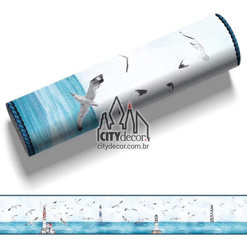 Faixa decorativa gaivotas no mar Faixa decorativa gaivotas no mar