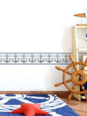Faixa decorativa âncoras tema náutico marítimo