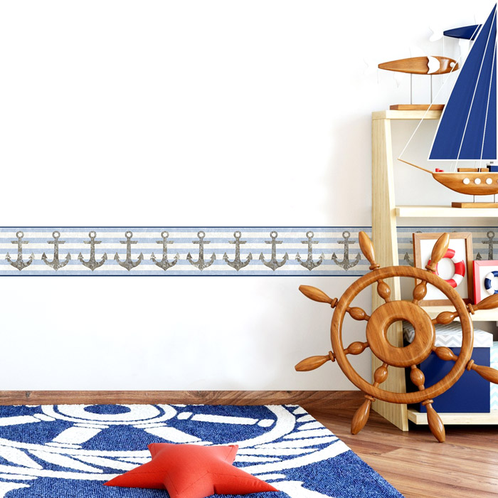 Faixa decorativa âncoras Faixa decorativa âncoras tema náutico marítimo