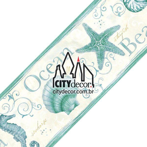 Faixa decorativa animais marinhos verde Faixa decorativa animais marinhos verde