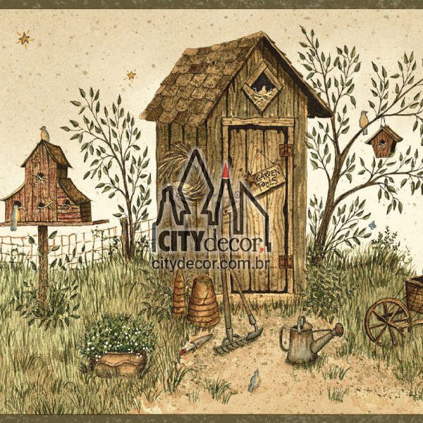 Faixa de parede border Banheiro na Roça Faixa de parede border Banheiro na Roça