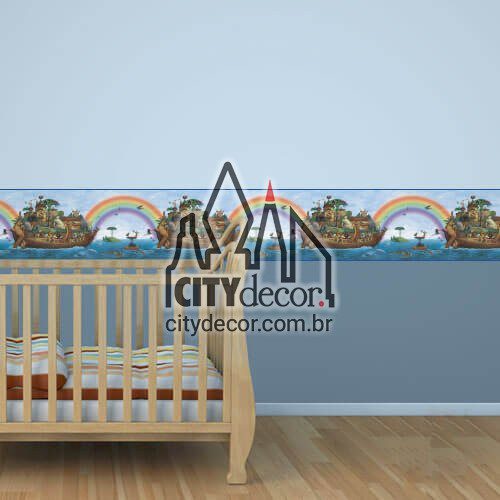 Faixa de parede infantil Arca de Noé Faixa de parede infantil Arca de Noé