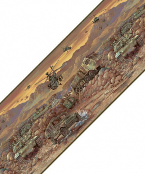 Faixa decorativa cenário militar