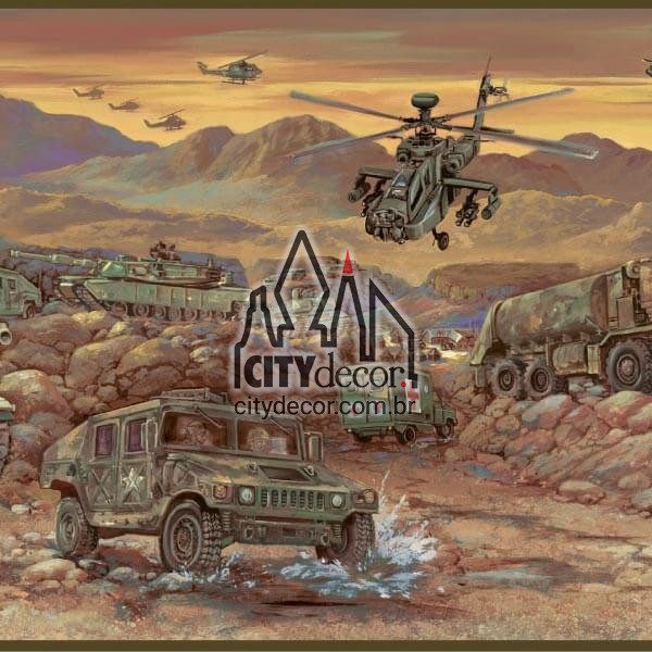 Adesivo de parede border tema militar Adesivo de parede border tema militar