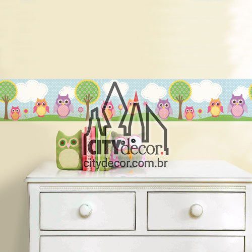 Faixa para quarto de bebê Corujinhas Faixa para quarto de bebê Corujinhas