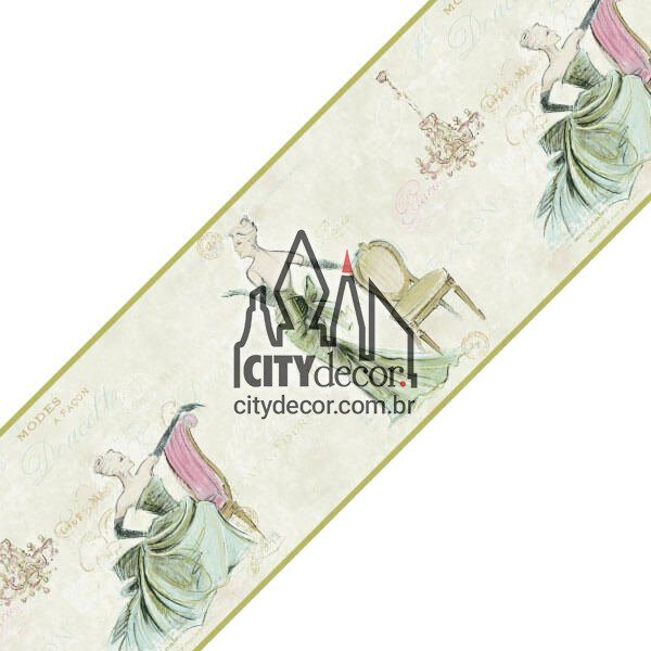 Faixa decorativa de parede Alta Costura Faixa decorativa de parede Alta Costura