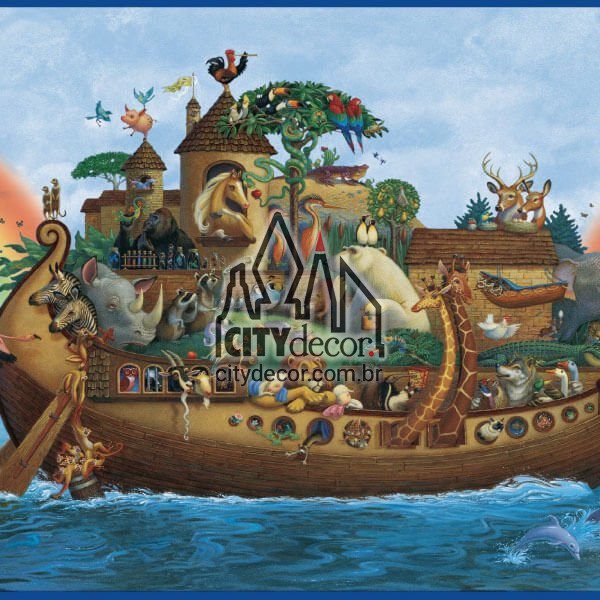Faixa decorativa infantil Arca de Noé Faixa decorativa infantil Arca de Noé